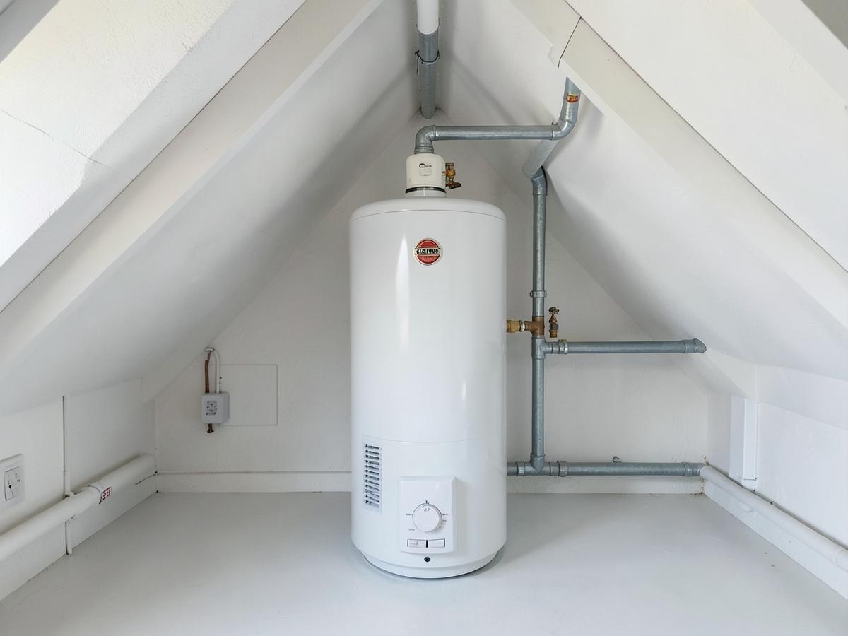 Newly installed geyser with neat pipework